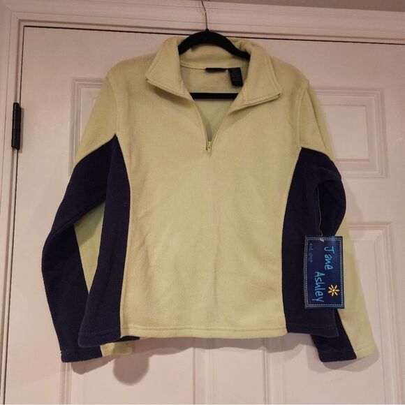NWT Jane Ashley Green and blue lightweight fleece sweater - Picture 1 of 5